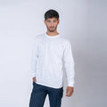 Camiseta Algodón Manga larga con puño Blanca