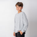 Camiseta Niño manga larga con puño Gris melange
